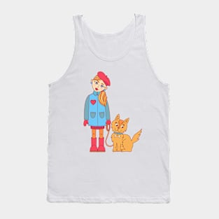 Girl and puppy Tank Top